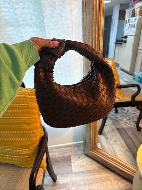 Urban Expressions Handbags - Urban Expressions Woven Mini Hobo Bag in Dark Brown
